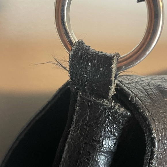 Vintage black suede and alligator crossbody bag - Picture 12 of 13